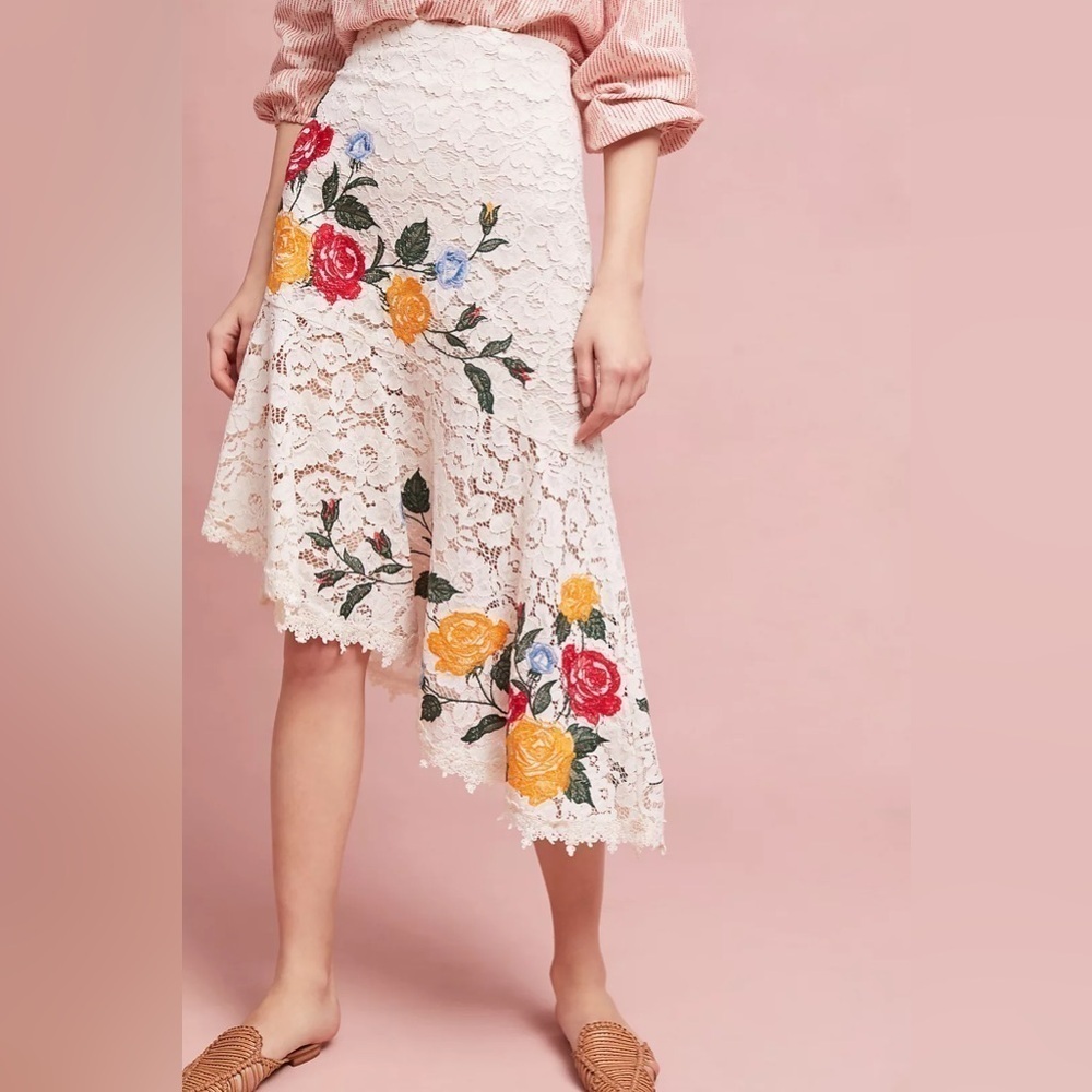 Maeve Anthropologie Ottoline Lace Skirt Size Large - Picture 6 of 10